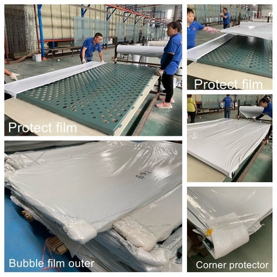 China Perforierte Metallfassade Aluminiumfolie PVDF mit einer Dicke von 2 mm Champagnerfarbe
