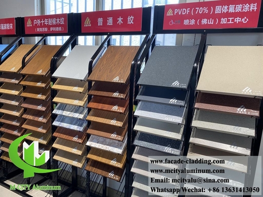 Architektonische Metallfassade Verkleidung Blatt Holz Getreide Farbe AC Louver Panel Für Sonnenschatten