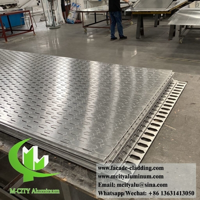 Dekorative perforierte Aluminiumblechplatte, sechsseckig, pulverbeschichtet, graue Farbe