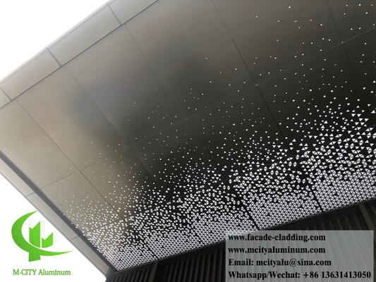 Perforierte Metallplatten aus Aluminiumblech für Fassaden mit Holzkornfarbe