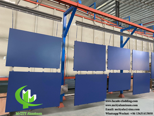 3mm Massiv-Aluminium-Wandplatte für Gebäude Verkleidung Fassade Innen- und Außendekoration PVDF Blau Farbe