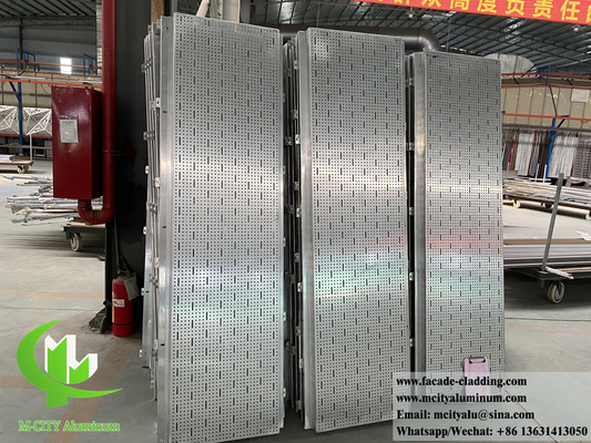 Außenverkleidung aus Aluminiumblech mit Perforationsmuster, mit runden Löchern, pulverbeschichtet pvdf