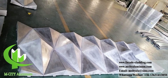 3D-Metallfassade Aluminiumverkleidung Hohlgestaltung Splitter Farbe 1m x 1m 3mm Dicke