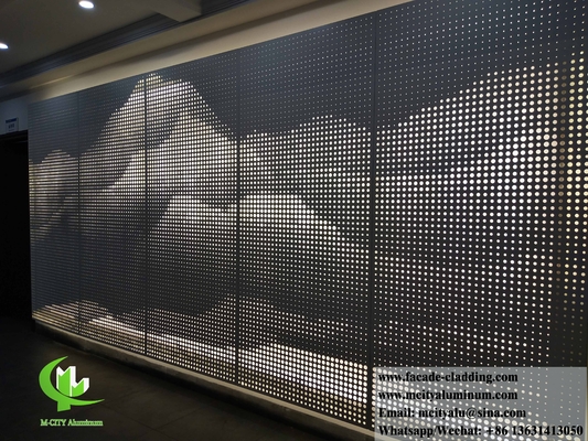 Massiv-Aluminium-Perforationsplatte für Fassade, Verkleidung Dekoration PVDF goldene Farbe