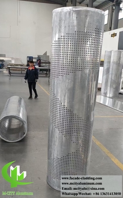 Perforationsmuster aus Massivaluminium für die Dekoration von Säulen mit LED-Licht