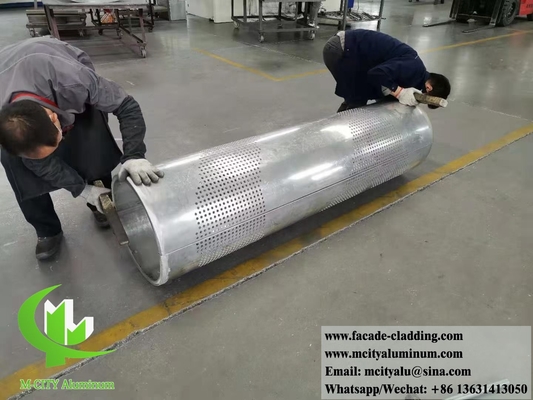 Perforationsmuster aus Massivaluminium für die Dekoration von Säulen mit LED-Licht