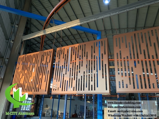 Dekorative perforierte Metallschirme Aluminiumplatten für Zäune, Fassaden, Verkleidungen Rostfeste Feuerdichte PVDF Braunfarbe