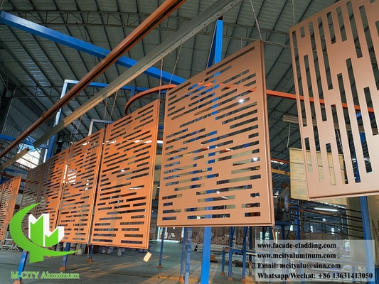 Dekorative perforierte Metallschirme Aluminiumplatten für Zäune, Fassaden, Verkleidungen Rostfeste Feuerdichte PVDF Braunfarbe