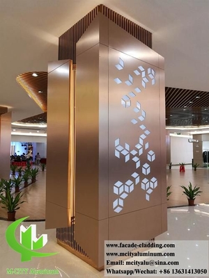 Perforierte Aluminiumwandverkleidung Massivmetallwandfassade mit Mustern PVDF 15 Jahre Garantie