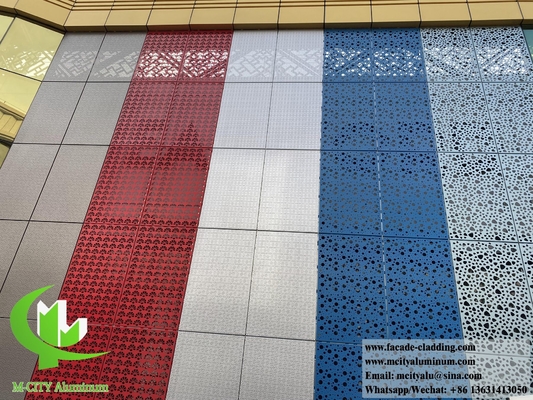 Dekorative Metallwandverkleidung Aluminiumfassade mit Musterdesign PVDF 15 Jahre Farbgarantie