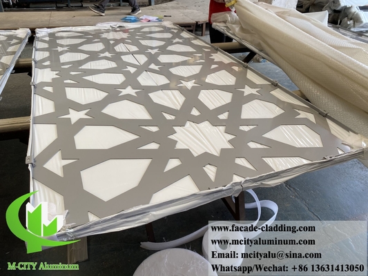 Perforierter Metallschirm Massiv-Aluminium-Wandbekleidung Pulver beschichtet mit Grau mit Mustern