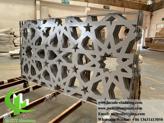 Dekorative Metallschirme Aluminium-Laser-Schnittplatten für Wandverkleidung Graue Farbe mit Mustern
