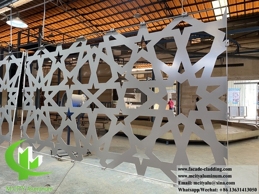 Perforierter Metallschirm Massiv-Aluminium-Wandbekleidung Pulver beschichtet mit Grau mit Mustern