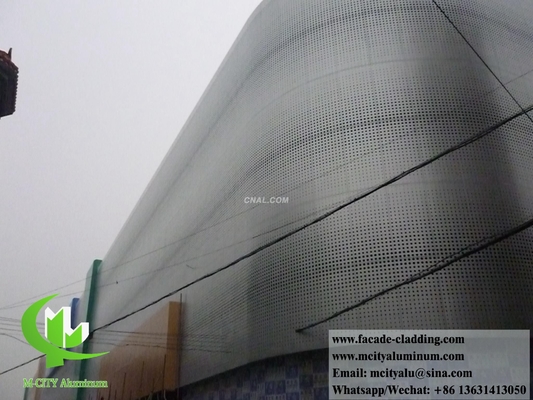 Perforierbare Aluminiumplatten, massiv geschnittene, geschwungene Platten für Gebäudefassaden