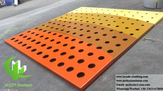 Perforierbare Aluminiumplatten, massiv geschnittene, geschwungene Platten für Gebäudefassaden