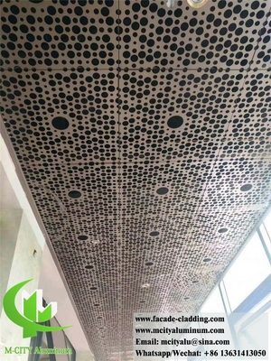 Lasergeschnitt Metallwandverkleidung Massivaluminiumplatten mit hohlem Design PVDF Rotfarbe