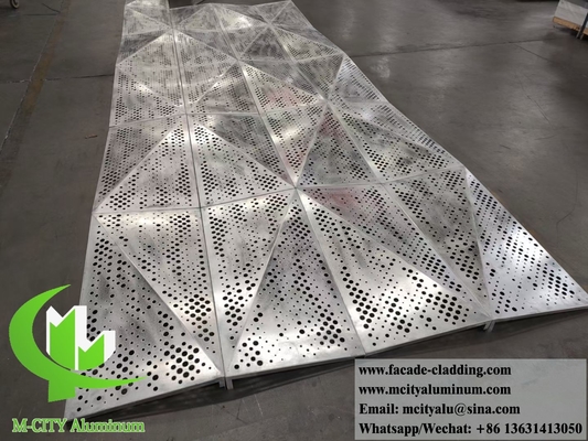 3D-Design-Metallverkleidungssystem Aluminium-Fassadenbildschirm mit Perforationsmuster