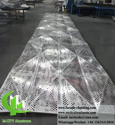 3D-Design-Metallverkleidungssystem Aluminium-Fassadenbildschirm mit Perforationsmuster