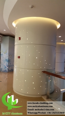 Architektonische Metallverkleidung für Säulen Aluminiumfolie 3,0 mm mit LED-Beleuchtung