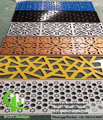 Metallbeschichtung für Säulen Perforierter Aluminiumblech PVDF Goldfarbe für Innenarchitektur