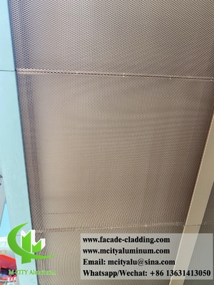 Ausgedehnte Metallnetze Aluminium Verkleidung PVDF Goldfarbe Decken Dekoration