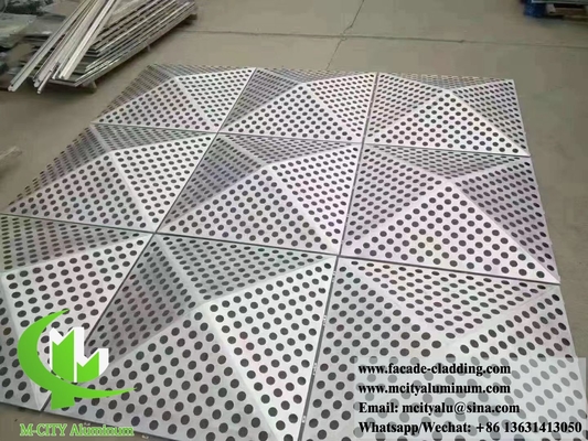 Metalldecke Aluminiumfliesen Außen- und Innenarchitektur 3D-Form PVDF Gold