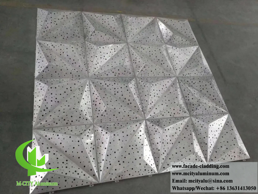 Metallbeschichtung 3D-Form Architektur-Aluminiumfolie für Wanddekoration Fassaden-System gegen Rost
