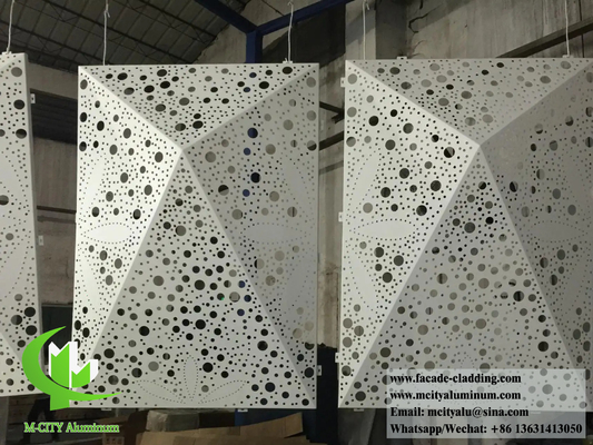 Metallbeschichtung 3D-Form Architektur-Aluminiumfolie für Wanddekoration Fassaden-System gegen Rost