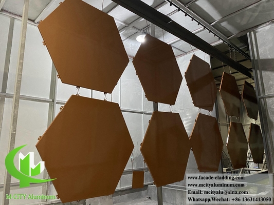 Metallwandplatte Hexagon Aluminiumfolie für Fassadenverkleidung 2 mm Dicke