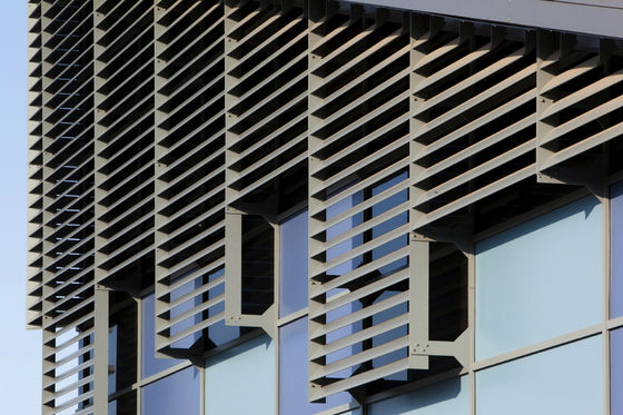 Guter Preis Pulverbeschichtete 6063-T5/T6 Aluminium-Sonnenlamellen mit Größen von 100 mm bis 600 mm für Fassaden und Vorhangfassaden Online