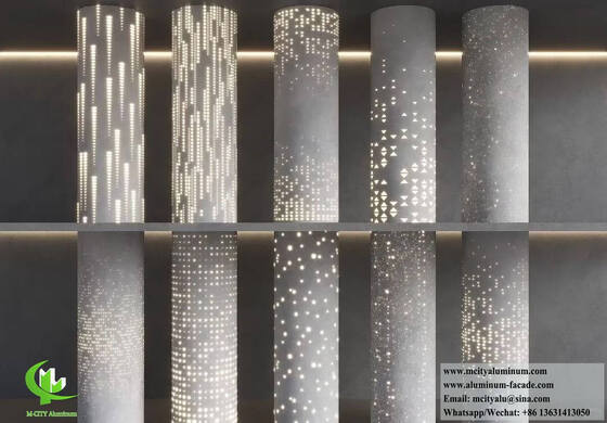 Guter Preis Maßgeschneiderte pulverbeschichtete perforierte Aluminium-Architekturprofile für Fassaden und Außenstrukturen Online