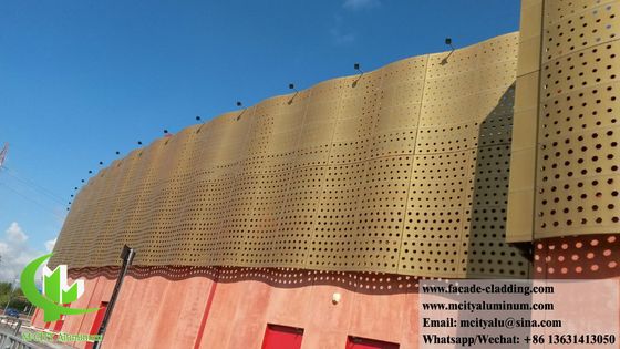 Guter Preis PVDF Goldfarbene perforierte Aluminiumplatte für Fassadenverkleidungen in den Größen 1000x2000mm und 3mm Dicke Online
